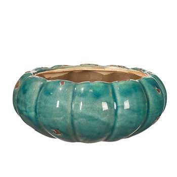 Kolokythi Wide Decorative Bowl - Aruba Blue (8 x 20cm)