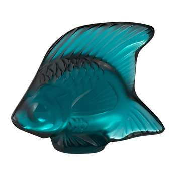 Lalique - Fish Figure - Turquoise (Height 4.5cm)