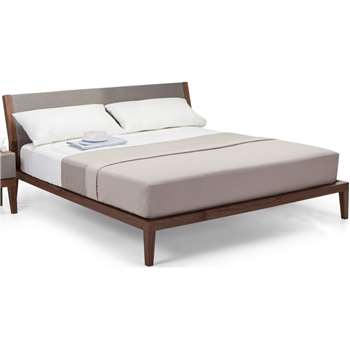 Lansdowne Kingsize Bed, Walnut And Heron Grey (95 x 223 x 165cm)