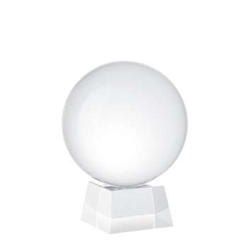 Large Pythia Glass Ball with Stand - Clear (16 x 12cm)