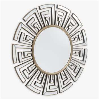 Libra Claridge Deco Round Mirror, Antique Bronze (Diameter 120cm)