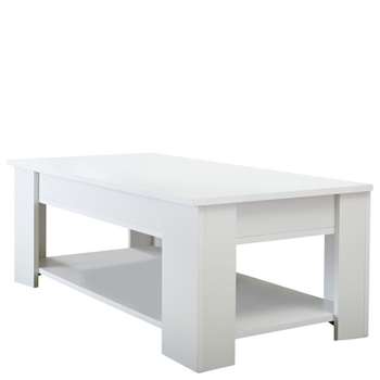 Lifting Coffee Table - White (H39.5 x W105 x D50cm)