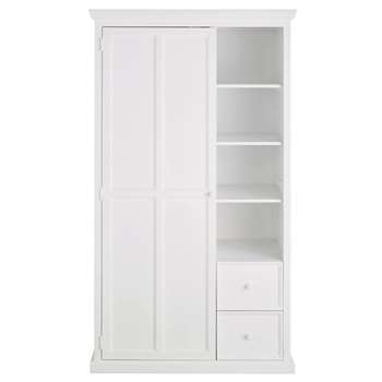 LILA - White 1-door 1-drawer wardrobe (H185 x W99 x D54cm)