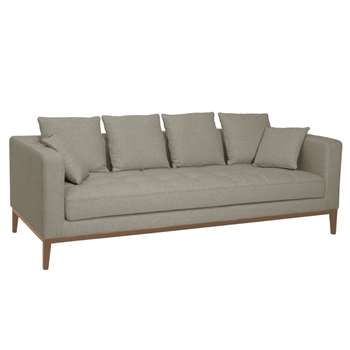 Limoges three seater sofa pewter (66 x 208cm)