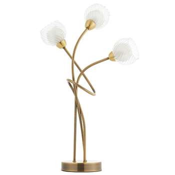 Lonsdale 3 Light Table Lamp, Antique Brass (H50.5 x W30 x D30cm)