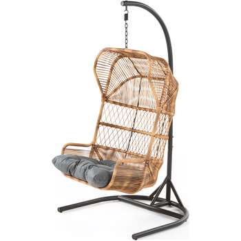 Lyra Outdoor Hanging Chair, Charcoal Grey (184 x 99cm)