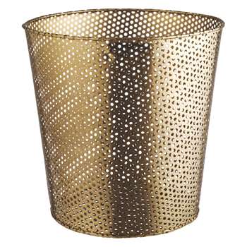 Habitat Macula Gold Mesh Wastepaper Bin (H30 x W30 x D30cm)
