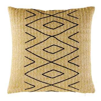 MANNAR Outdoor Cushion with Black Graphic Motifs (H50 x W50 x D10cm)