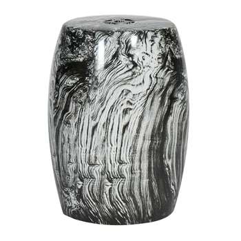 Marble effect ceramic stool (46 x 33cm)