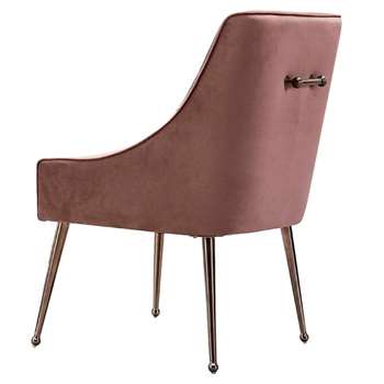 Mason Dining Chair Blush Pink - Rose Gold Legs (H86 x W56 x D61cm)