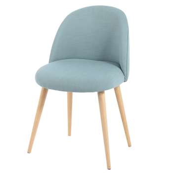 MAURICETTE Blue fabric vintage chair (76 x 50cm)