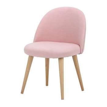 MAURICETTE Children's pink fabric and solid birch vintage armchair