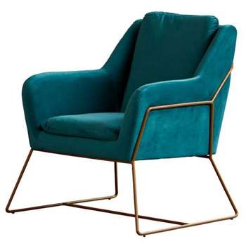 Mentosa Armchair Teal (H85 x W77 x D76cm)