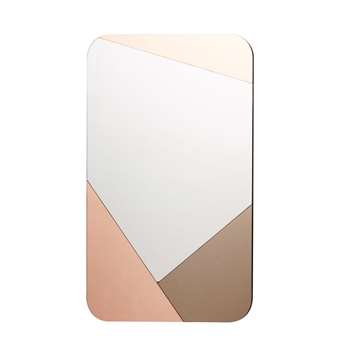 MIA Rounded Copper and Smoked Glass Mirror (H120 x W77cm)