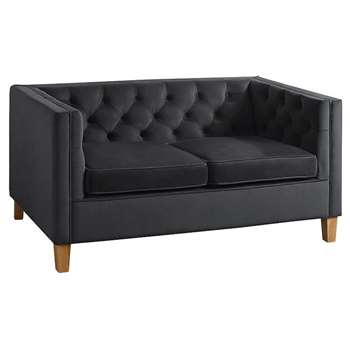 Miasto 2 Seater Sofa Storm Grey Velvet (H72 x W147 x D83cm)