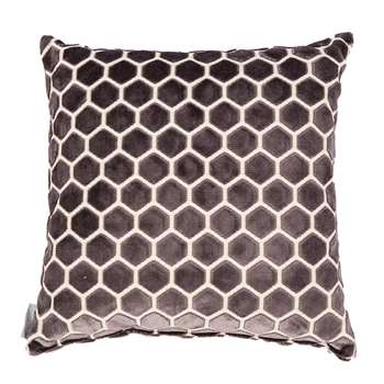 Monty Honeycomb Cushion in Dark Grey (45 x 45cm)
