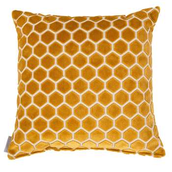 Monty Honeycomb Cushion in Mustard Yellow (45 x 45cm)
