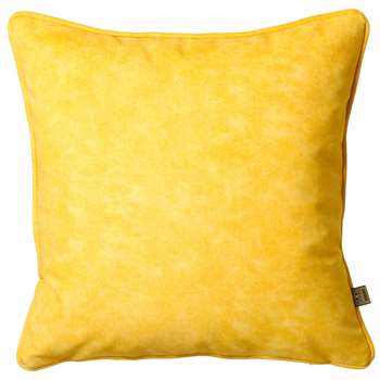 Mottled velvet cushion yellow (58 x 58cm)