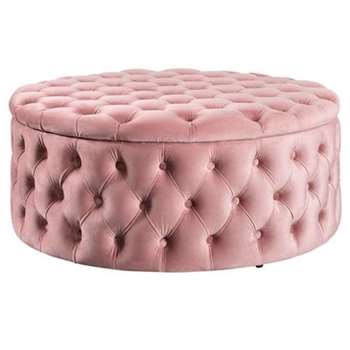 Mylia Storage Ottoman - Blush Pink (H41 x W100 x D100cm)