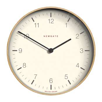 Newgate Clocks - Mr Clarke Clock - Light Plywood (Diameter 28cm)