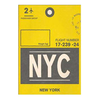 Nick Cranston - Luggage Labels: New York Unframed Print with Mount (40 x 30cm)