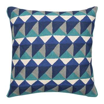 Niki Jones - Escher Cushion - 50x50cm - Emerald & Navy