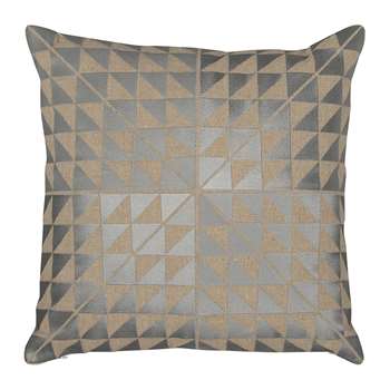 Niki Jones - Geocentric Cushion - 50x50cm - Ash Grey & Natural