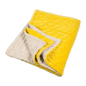 Niki Jones - Velvet Linen Bedspread/Quilted Throw - Chartreuse (140 x 220cm)