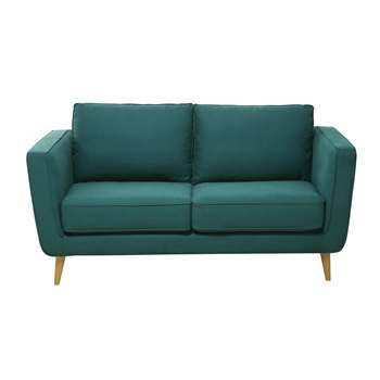 NILS 2/3 seater Kendo fabric sofa in peacock blue (85 x 170cm)
