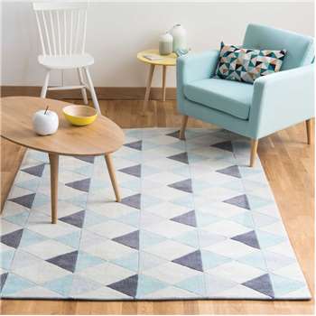 NORDIC low pile rug in blue (140 x 200cm)