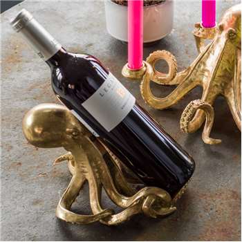Gold Octopus Wine Holder (H14 x W23 x D17cm)