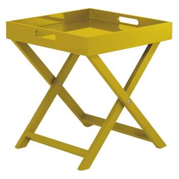 Oken Mustard Yellow Folding Side Table (44 x 40cm)