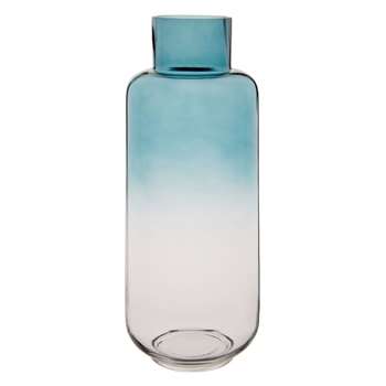 Ombre Blue Glass Vase (H37 x W14.7 x D14.7cm)
