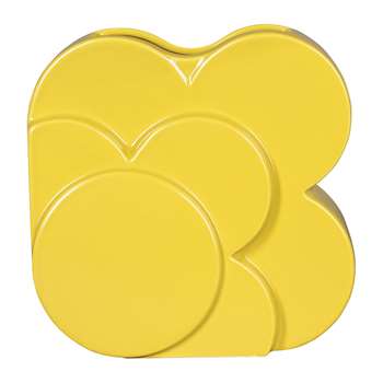 Orla Kiely - Ceramic Shadow Spot Layered Vase - Yellow (H20 x W20 x D13cm)