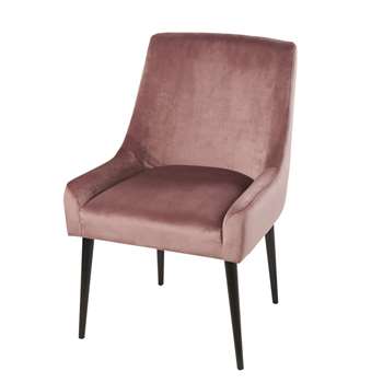 OTTO Antique Pink Velvet and Birch Chair (H86 x W60 x D64cm)