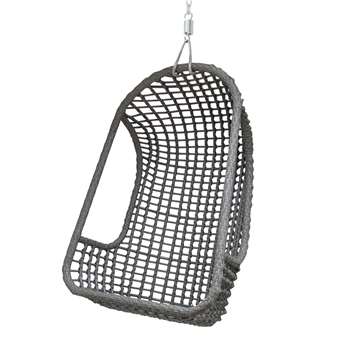 Outdoor Hanging Egg Chair in Grey (110 x 77cm)