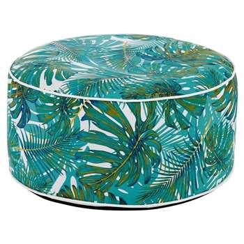 YANA Outdoor Pouffe with Plant Print (23 x 53cm)