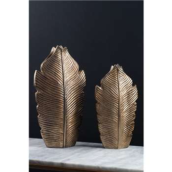 Pair of  Banana Leaf Vases (H25 x W16 x D16cm)