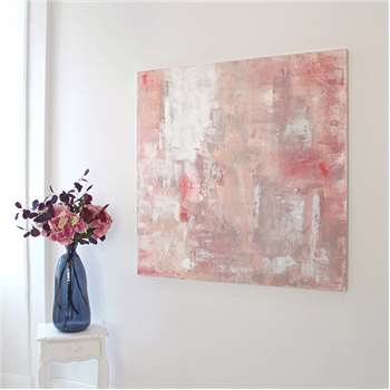 Pale Pink Abstract on Canvas (H120 x W120cm)