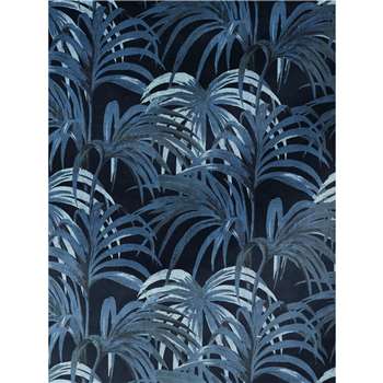 House of Hackney - Palmeral Wallpaper, Black/Blue (300 x 135cm)