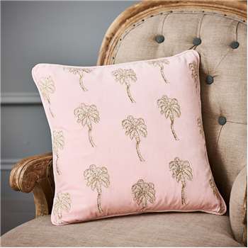 Palmier Rose Velvet Cushion (H45 x W45cm)