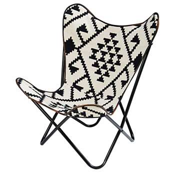 PALMYRE Black and white patterned kilim armchair (92 x 72cm)