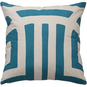Paloma Velvet Reverse Printed Cushions, Blue (45 x 45cm)