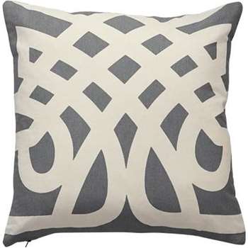 Paloma Velvet Reverse Printed Cushions, Grey (45 x 45cm)