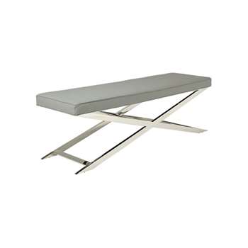 Park Leather Dining Bench - China Clay (47 x 150cm)