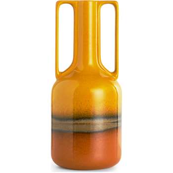 Pavel Large Handled Vase, Orange (H36 x W15 x D15cm)
