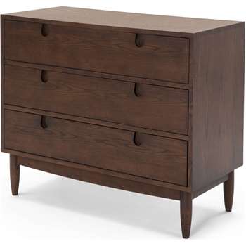 Penn Compact Chest of Drawers, Dark Stain Ash (75 x 90cm)