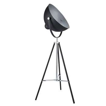 PHOTOGRAPHE metal tripod floor lamp in black (145 x 57cm)