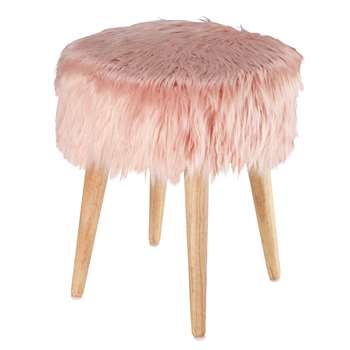PIN'UP pink faux fur stool (45 x 37cm)