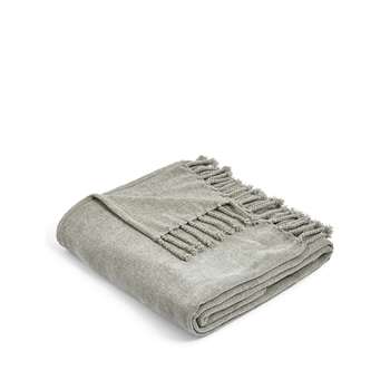 Plain Chenille Throw, Silver Grey (150 x 185cm)